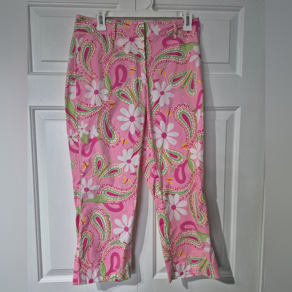 Lilly Pulitzer 6 White Label Paisley Capri